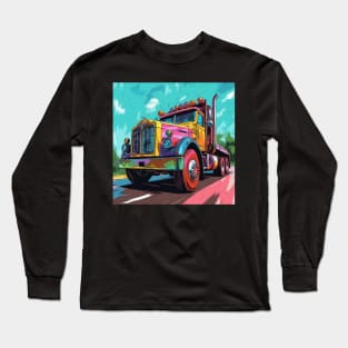 A Graphic Pop Art Drawing of a big American truck Long Sleeve T-Shirt